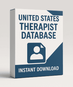 Digital product box for United States Therapist Database with verified therapist contact details