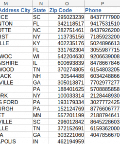 Screenshot of doctor sample data, columns mp