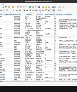 Sample pharmacy mailing list (1 of 2)