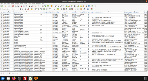 Sample pharmacy mailing list (1 of 2)